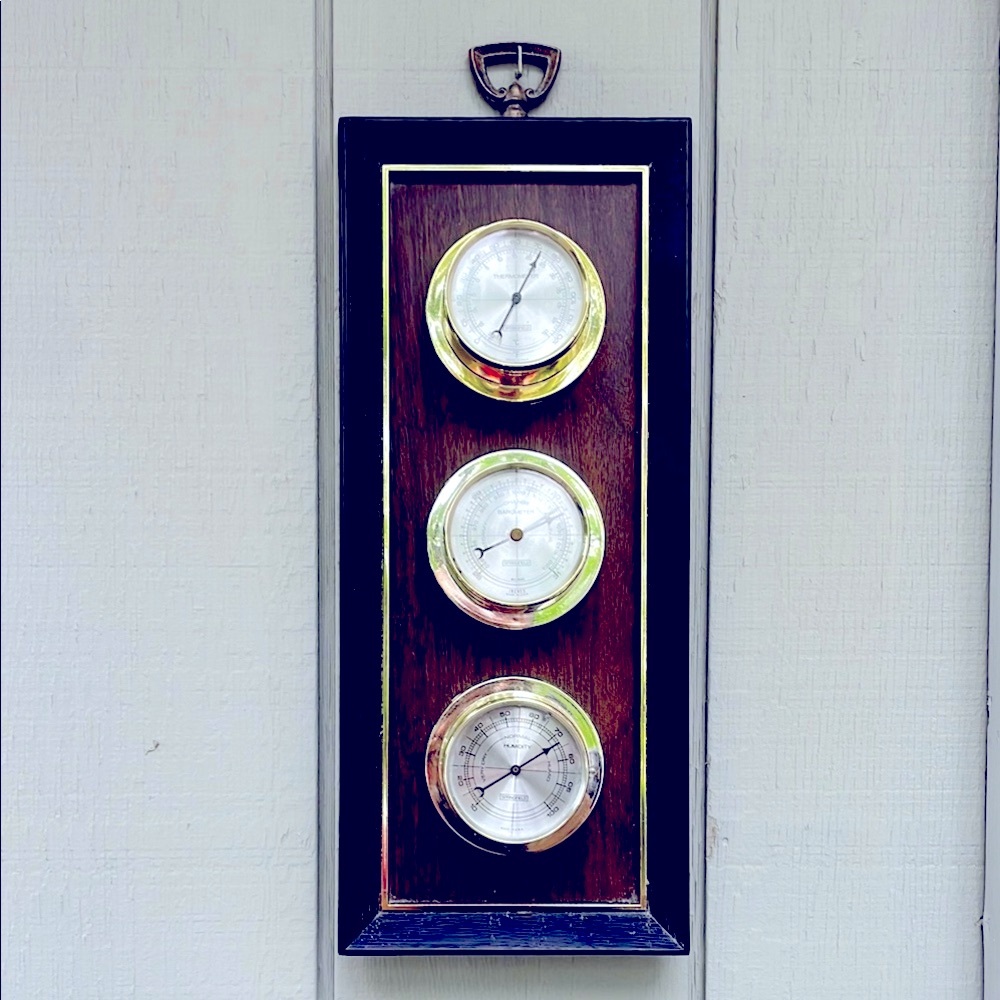 Weather Station Trio Springfield Crestwood Temperature Barometer Humidity 17.5”